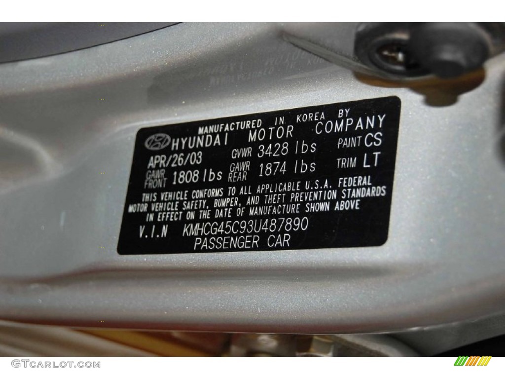 2003 Accent GL Sedan - Silver Mist Metallic / Gray photo #12