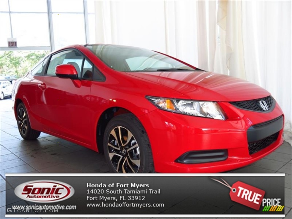 2013 Civic EX Coupe - Rallye Red / Gray photo #1