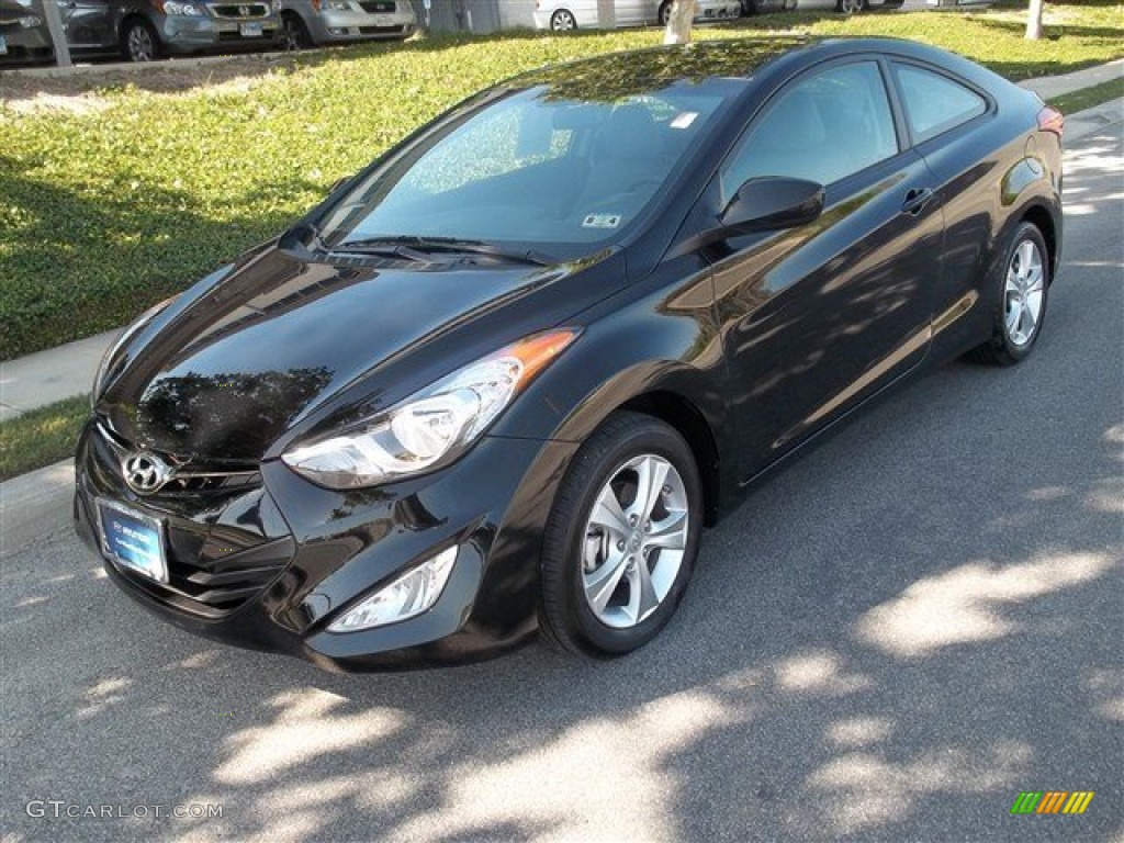 2013 Elantra Coupe GS - Black Noir Pearl / Gray photo #1