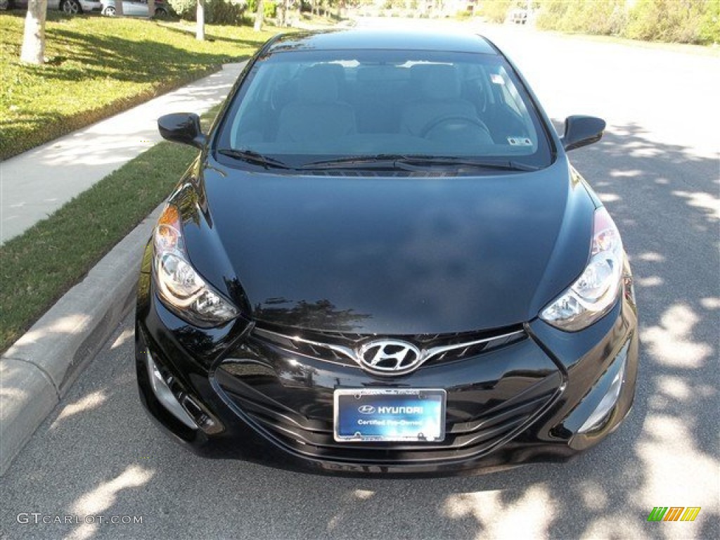 2013 Elantra Coupe GS - Black Noir Pearl / Gray photo #2
