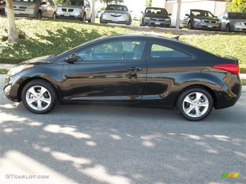 2013 Elantra Coupe GS - Black Noir Pearl / Gray photo #3