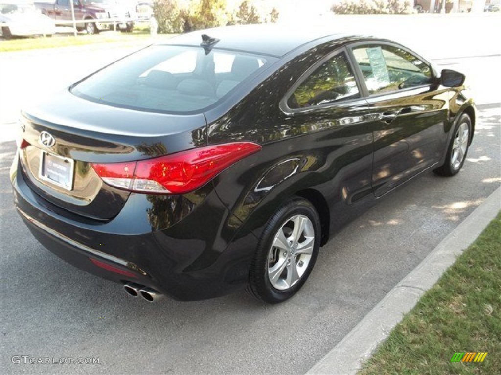 2013 Elantra Coupe GS - Black Noir Pearl / Gray photo #6