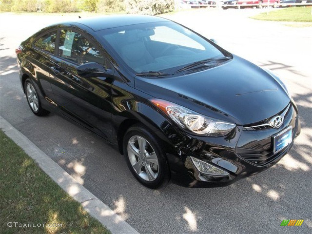 2013 Elantra Coupe GS - Black Noir Pearl / Gray photo #7