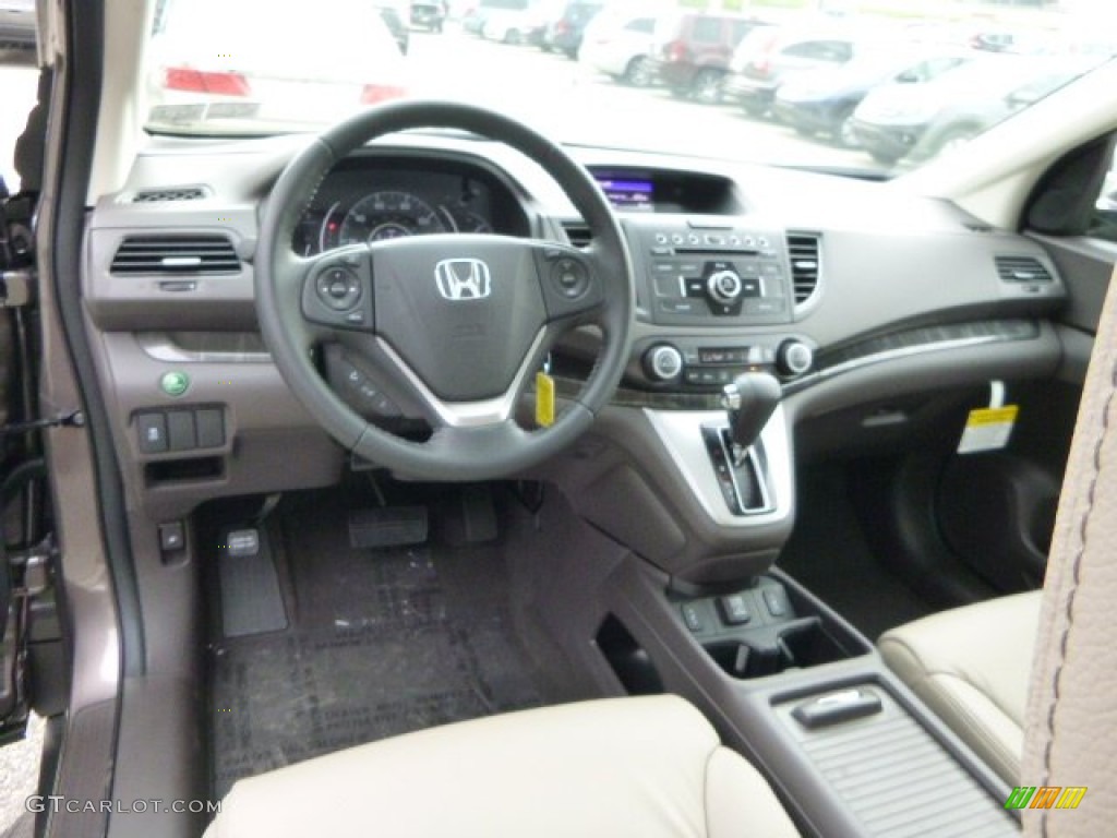 2013 CR-V EX-L AWD - Urban Titanium Metallic / Beige photo #12