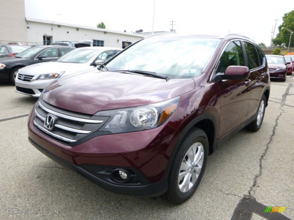 2013 CR-V EX-L AWD - Basque Red Pearl II / Gray photo #7
