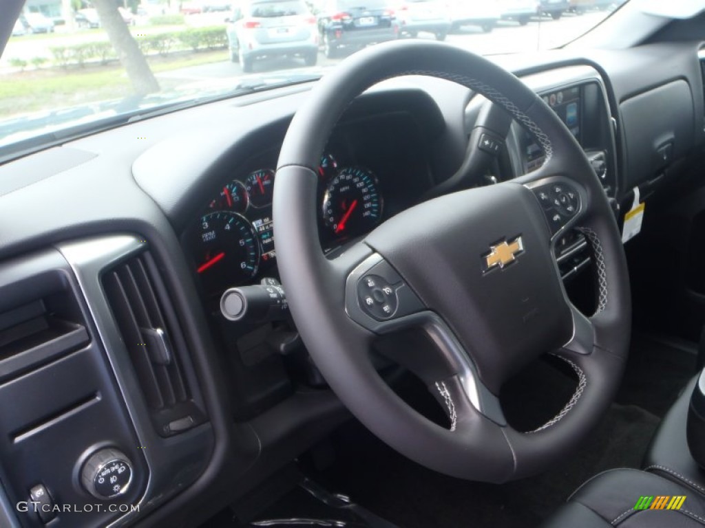 2014 Chevrolet Silverado 1500 LT Crew Cab Jet Black Steering Wheel Photo #82855377