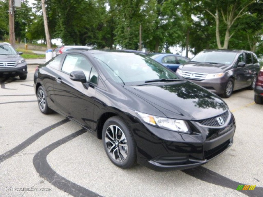 2013 Civic EX Coupe - Crystal Black Pearl / Gray photo #1