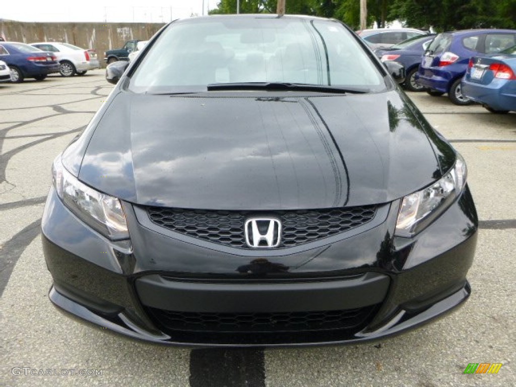 2013 Civic EX Coupe - Crystal Black Pearl / Gray photo #8
