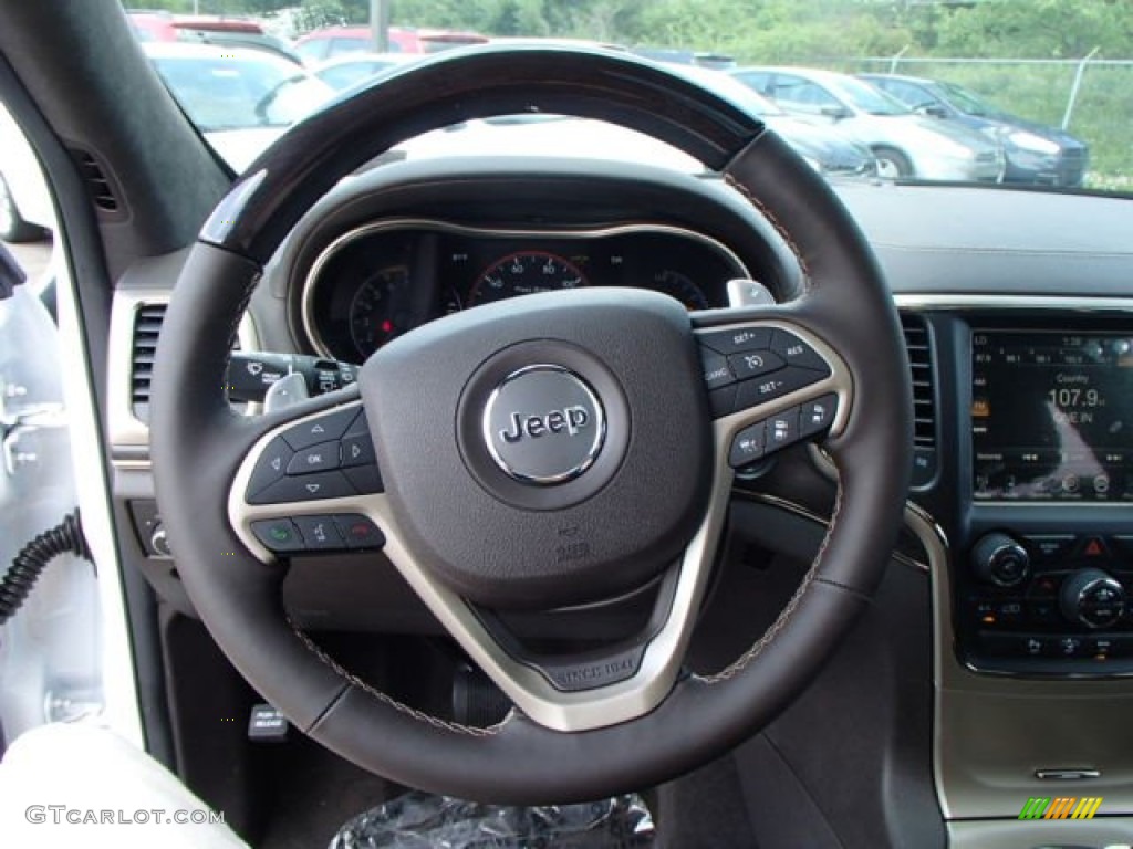 2014 Jeep Grand Cherokee Summit 4x4 Summit Grand Canyon Jeep Brown Natura Leather Steering Wheel Photo #82859718