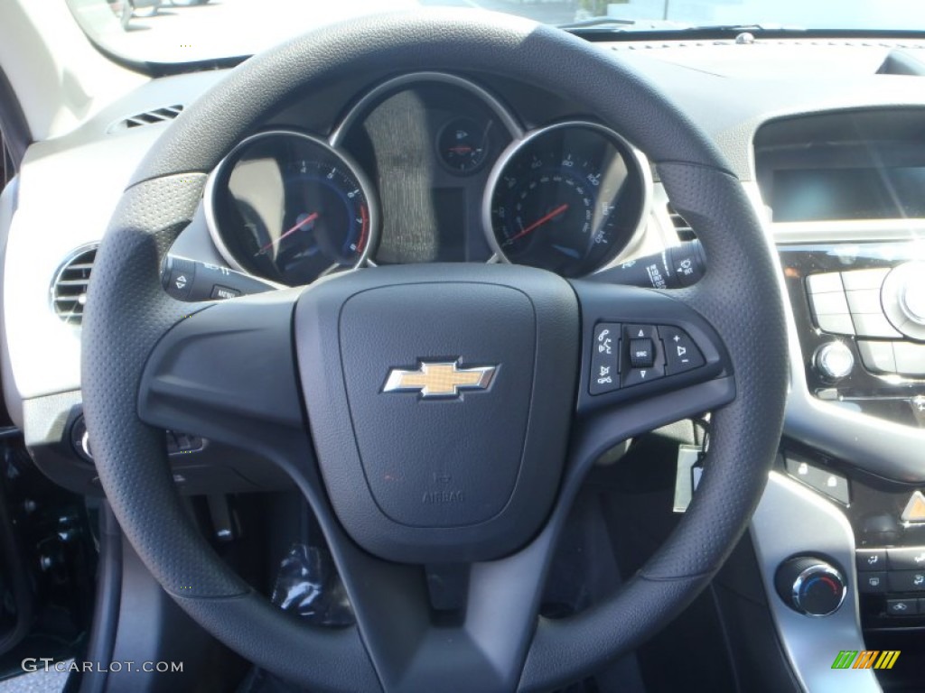 2014 Chevrolet Cruze LS Jet Black/Medium Titanium Steering Wheel Photo #82860209