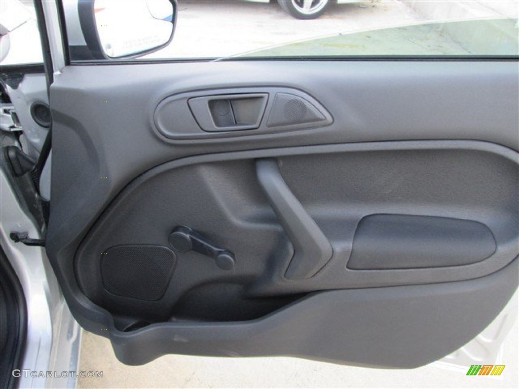 2014 Ford Fiesta S Sedan Charcoal Black Door Panel Photo #82861782