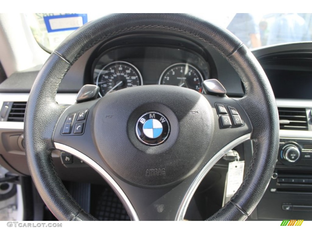 2008 BMW 3 Series 328i Coupe Black Steering Wheel Photo #82861790
