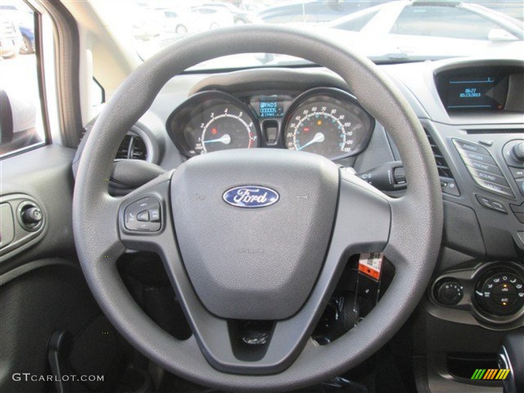 2014 Ford Fiesta S Sedan Charcoal Black Steering Wheel Photo #82861889