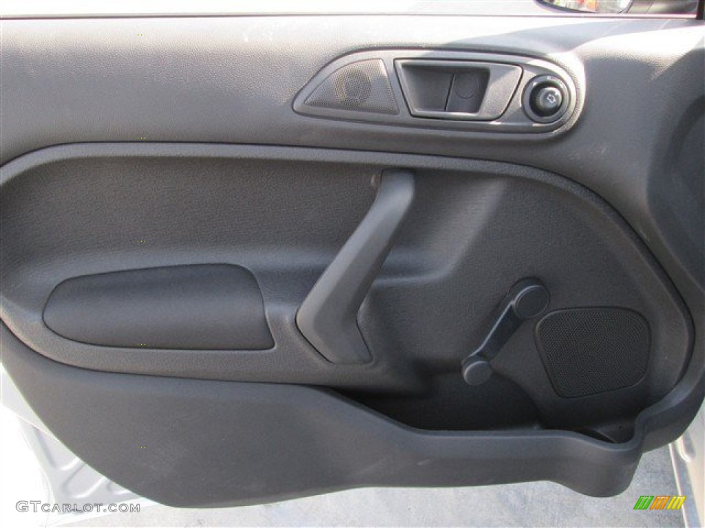 2014 Ford Fiesta S Sedan Charcoal Black Door Panel Photo #82861947