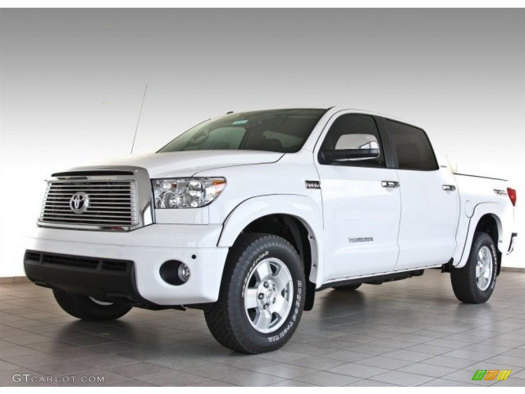 2013 Tundra Limited CrewMax 4x4 - Super White / Red Rock photo #1