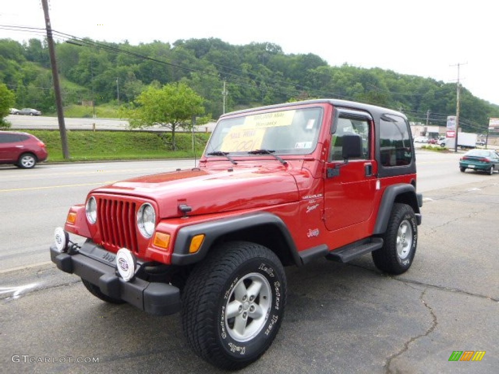 2001 Wrangler Sport 4x4 - Flame Red / Camel photo #1