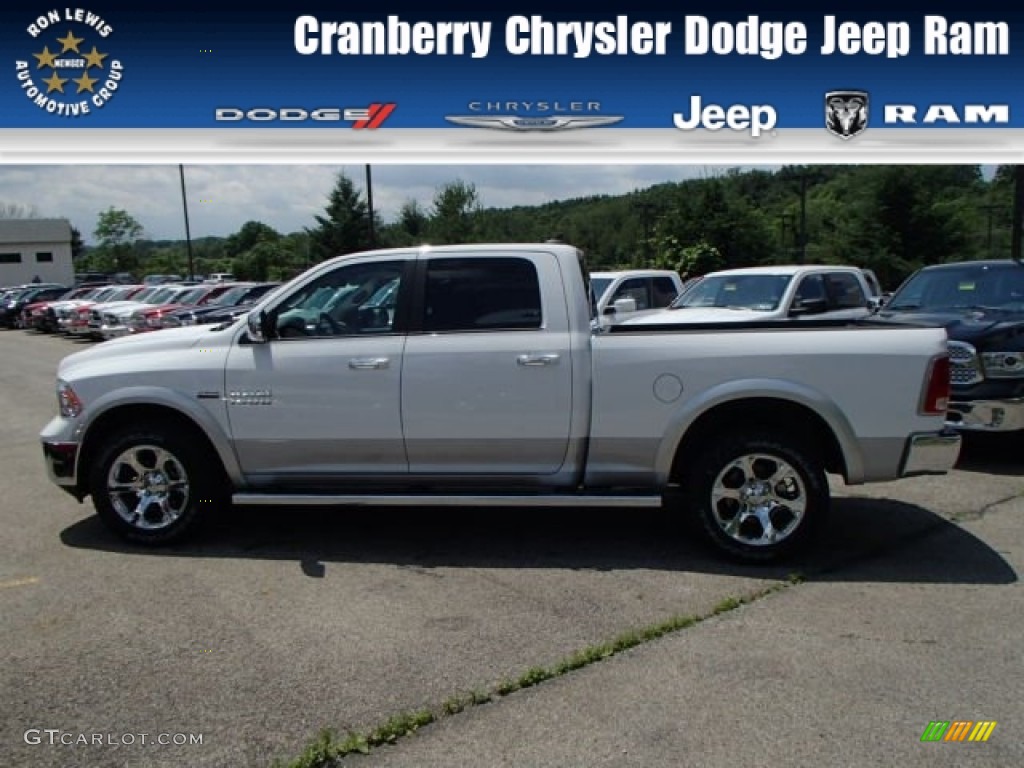 2013 1500 Laramie Crew Cab 4x4 - Bright White / Canyon Brown/Light Frost Beige photo #1