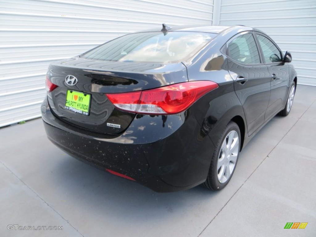 2013 Elantra Limited - Black / Gray photo #4