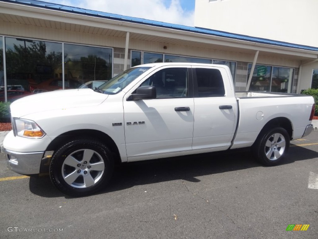 2009 Ram 1500 SLT Quad Cab 4x4 - Stone White / Light Pebble Beige/Bark Brown photo #2