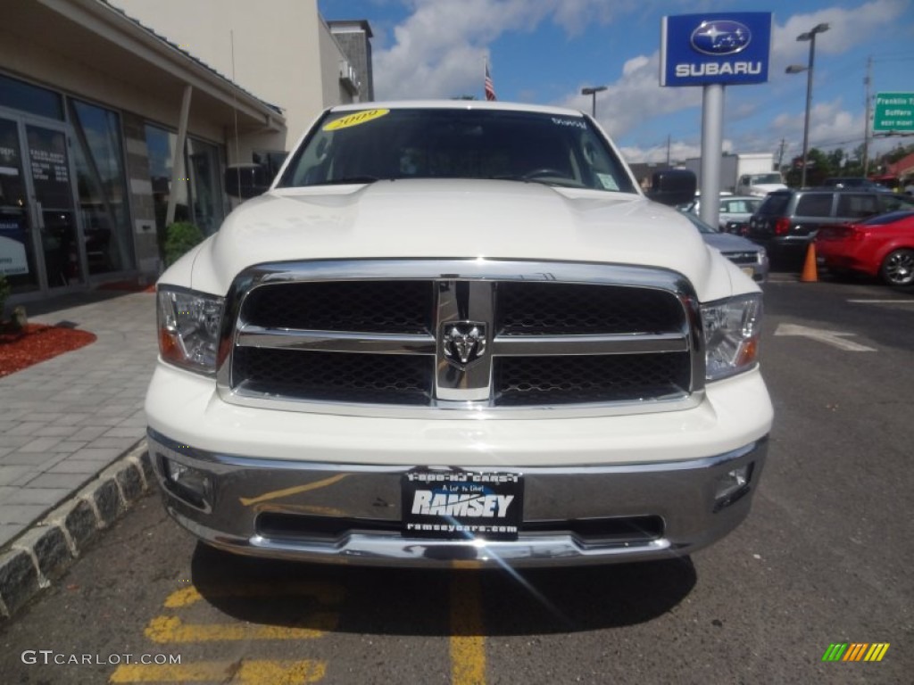 2009 Ram 1500 SLT Quad Cab 4x4 - Stone White / Light Pebble Beige/Bark Brown photo #7