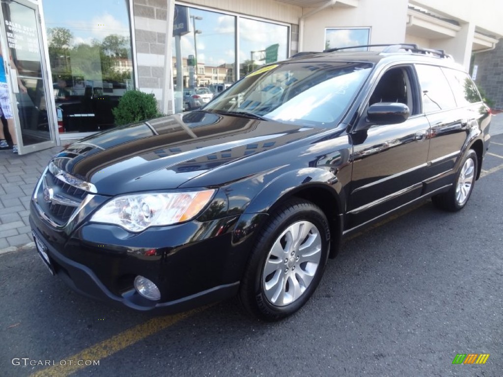 2009 Outback 2.5i Limited Wagon - Obsidian Black Pearl / Off Black photo #1