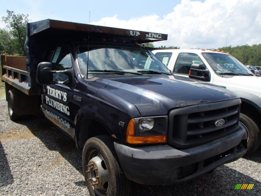 1999 F450 Super Duty XL Regular Cab Dump Truck - Deep Wedgewood Blue Metallic / Medium Graphite photo #1