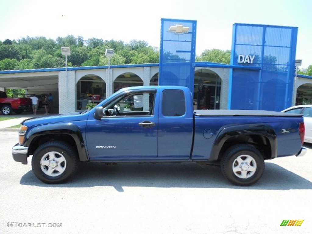 2005 Canyon SLE Extended Cab 4x4 - Superior Blue Metallic / Dark Pewter photo #2