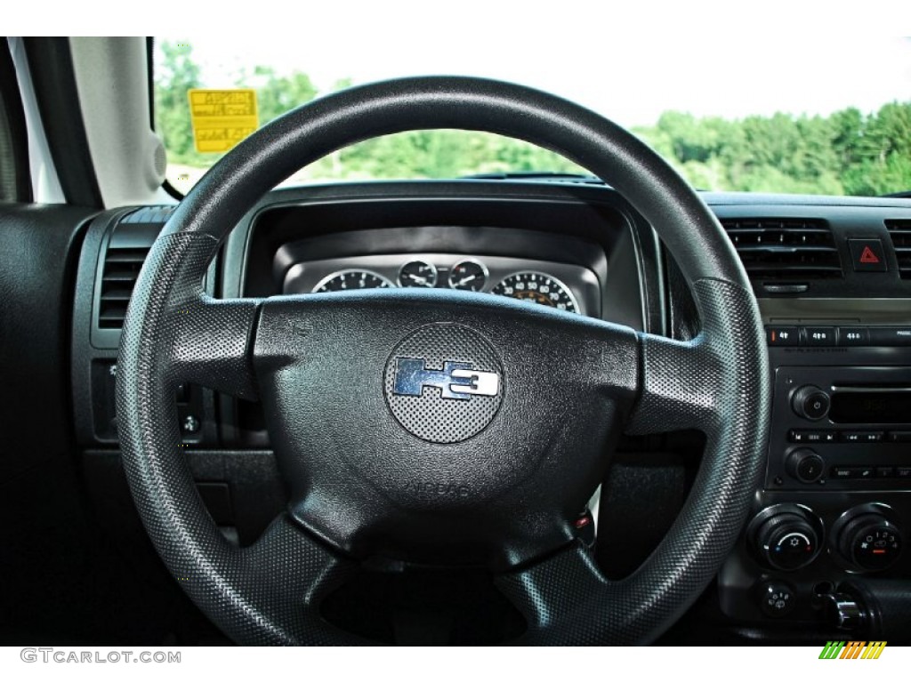 2007 Hummer H3 X Ebony Black Steering Wheel Photo #82876466