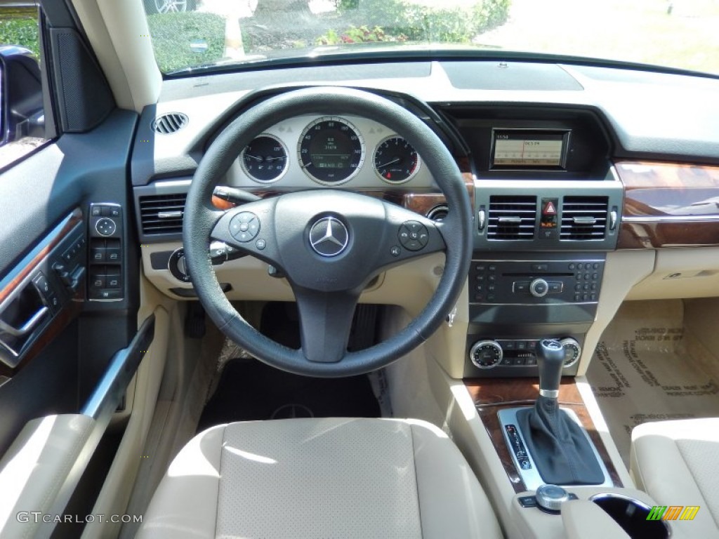 2010 Mercedes-Benz GLK 350 Almond/Black Steering Wheel Photo #82877888