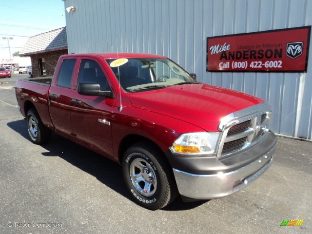2010 Ram 1500 ST Quad Cab 4x4 - Inferno Red Crystal Pearl / Dark Slate/Medium Graystone photo #1