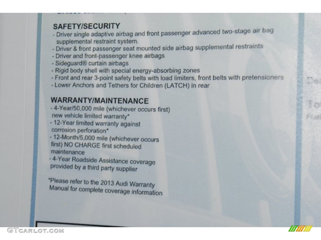 2013 Audi S5 3.0 TFSI quattro Coupe Window Sticker Photo #82882683