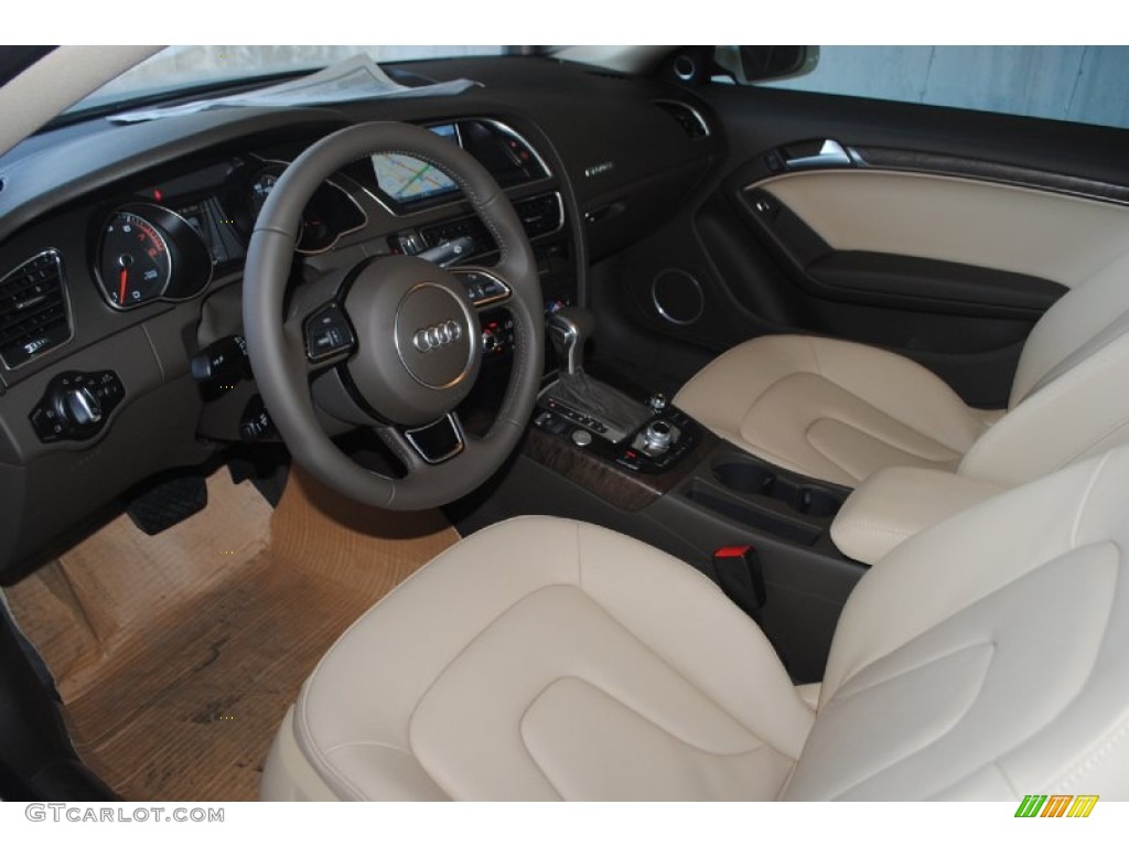 Velvet Beige/Moor Brown Interior 2013 Audi A5 2.0T quattro Coupe Photo #82883337