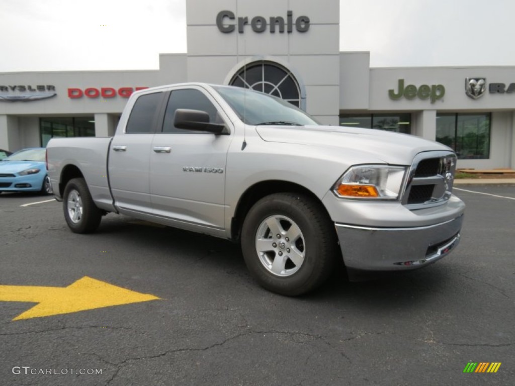 2012 Ram 1500 SLT Quad Cab - Bright Silver Metallic / Dark Slate Gray/Medium Graystone photo #1