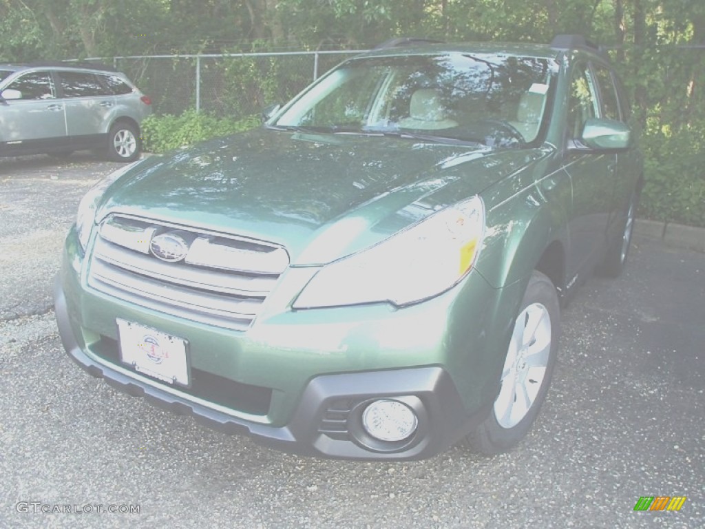 2014 Outback 2.5i Premium - Cypress Green Pearl / Ivory photo #1