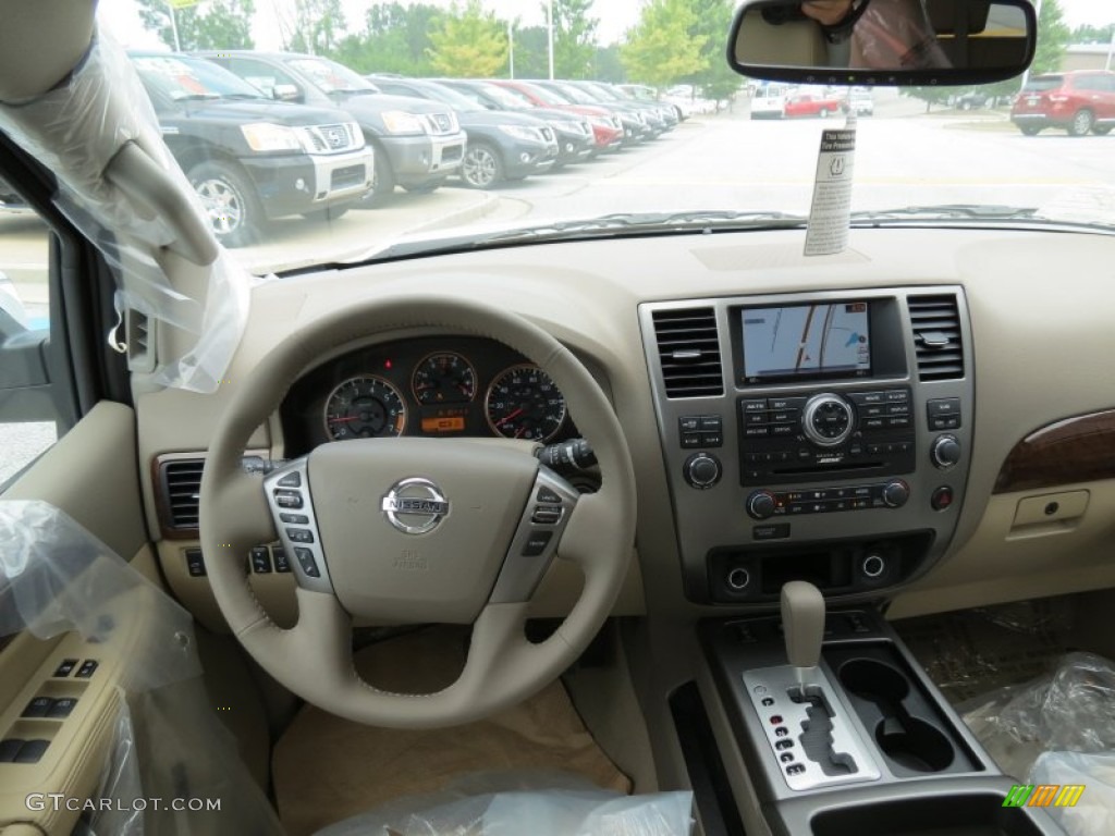2013 Nissan Armada Platinum Almond Dashboard Photo #82888303