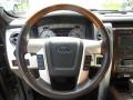 Sienna Brown Leather/Black 2009 Ford F150 Platinum SuperCrew 4x4 Steering Wheel