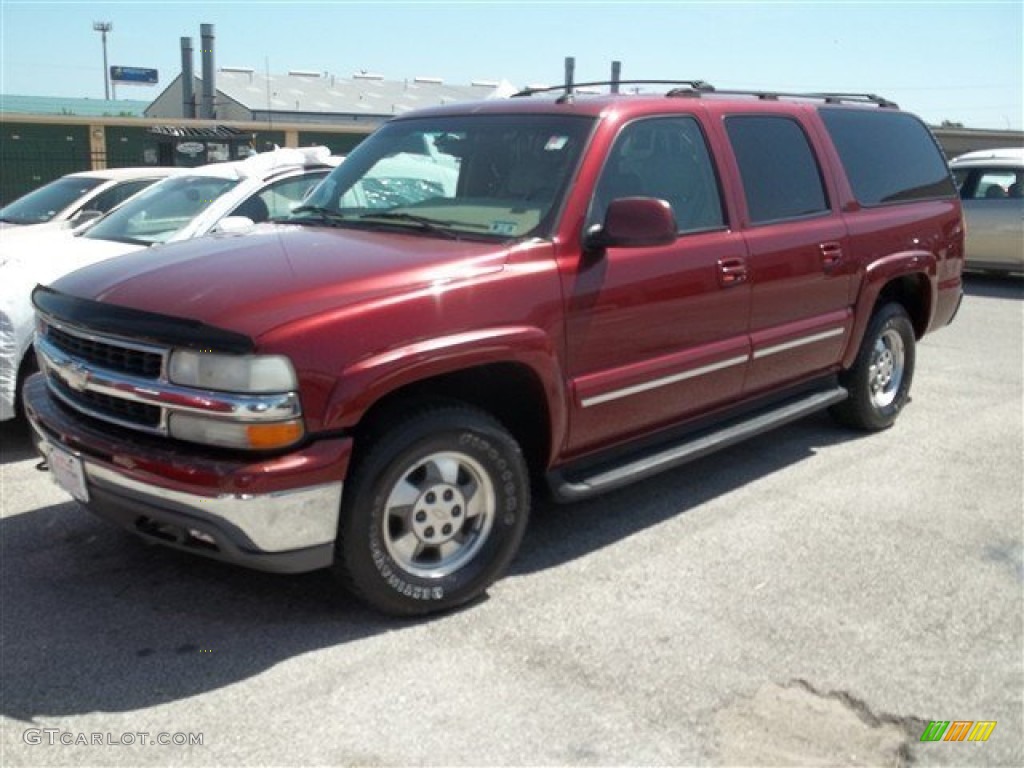 2002 Suburban 1500 LS - Redfire Metallic / Tan photo #1