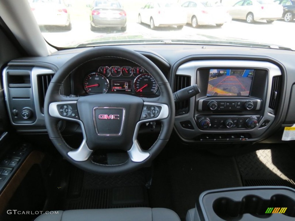 2014 GMC Sierra 1500 SLT Crew Cab Jet Black/Dark Ash Dashboard Photo #82891766