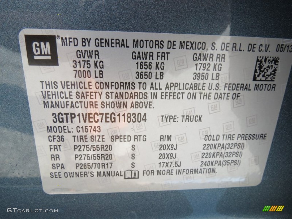 2014 GMC Sierra 1500 SLT Crew Cab Info Tag Photo #82891829