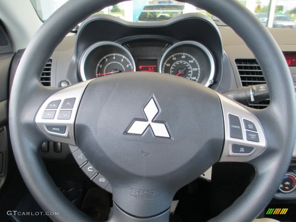 2013 Mitsubishi Lancer ES Black Steering Wheel Photo #82898958