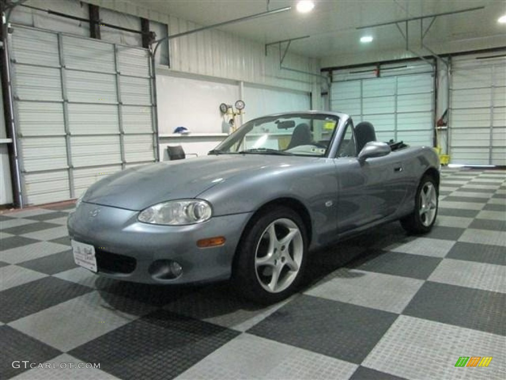 2003 MX-5 Miata Roadster - Titanium Gray Metallic / Dark Blue photo #3