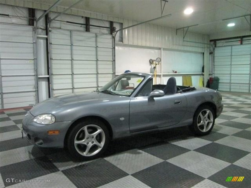 2003 MX-5 Miata Roadster - Titanium Gray Metallic / Dark Blue photo #4