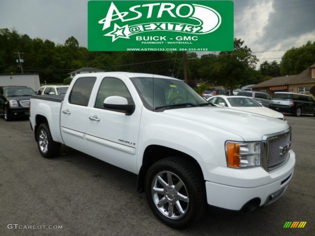 2008 Sierra 1500 Denali Crew Cab AWD - Summit White / Cocoa/Light Cashmere photo #1