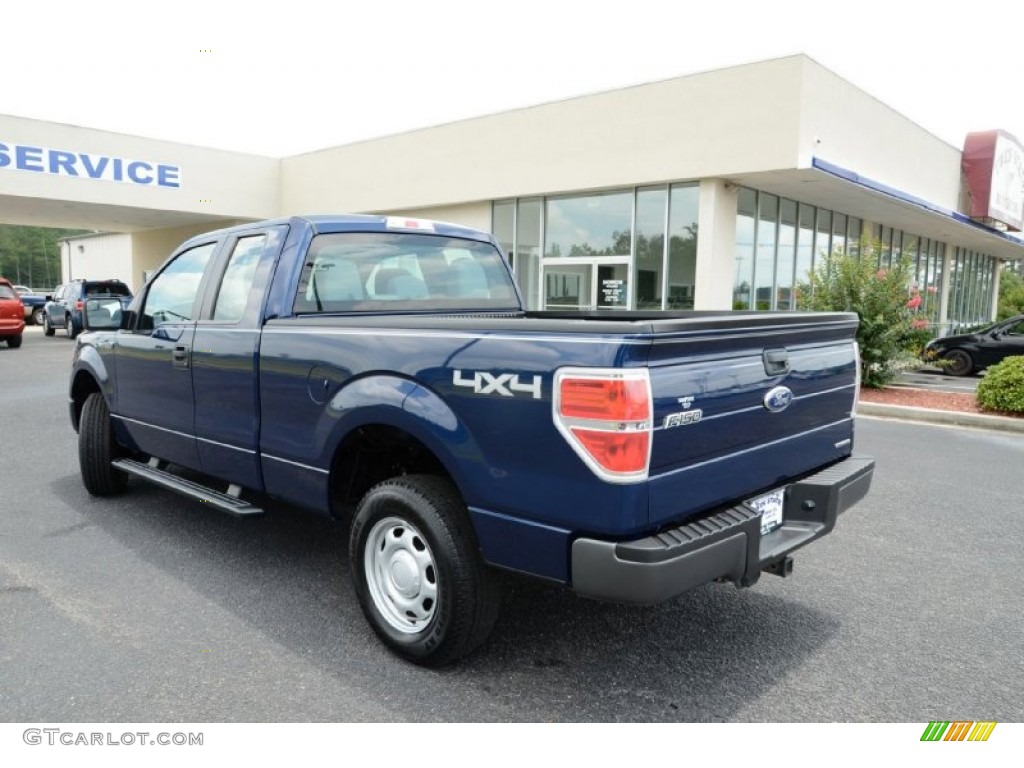 2011 F150 XL SuperCab 4x4 - Dark Blue Pearl Metallic / Steel Gray photo #7