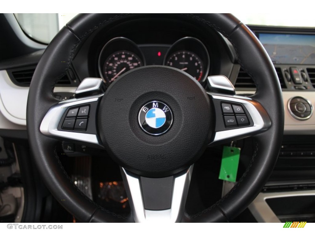 2011 BMW Z4 sDrive30i Roadster Black Steering Wheel Photo #82914640