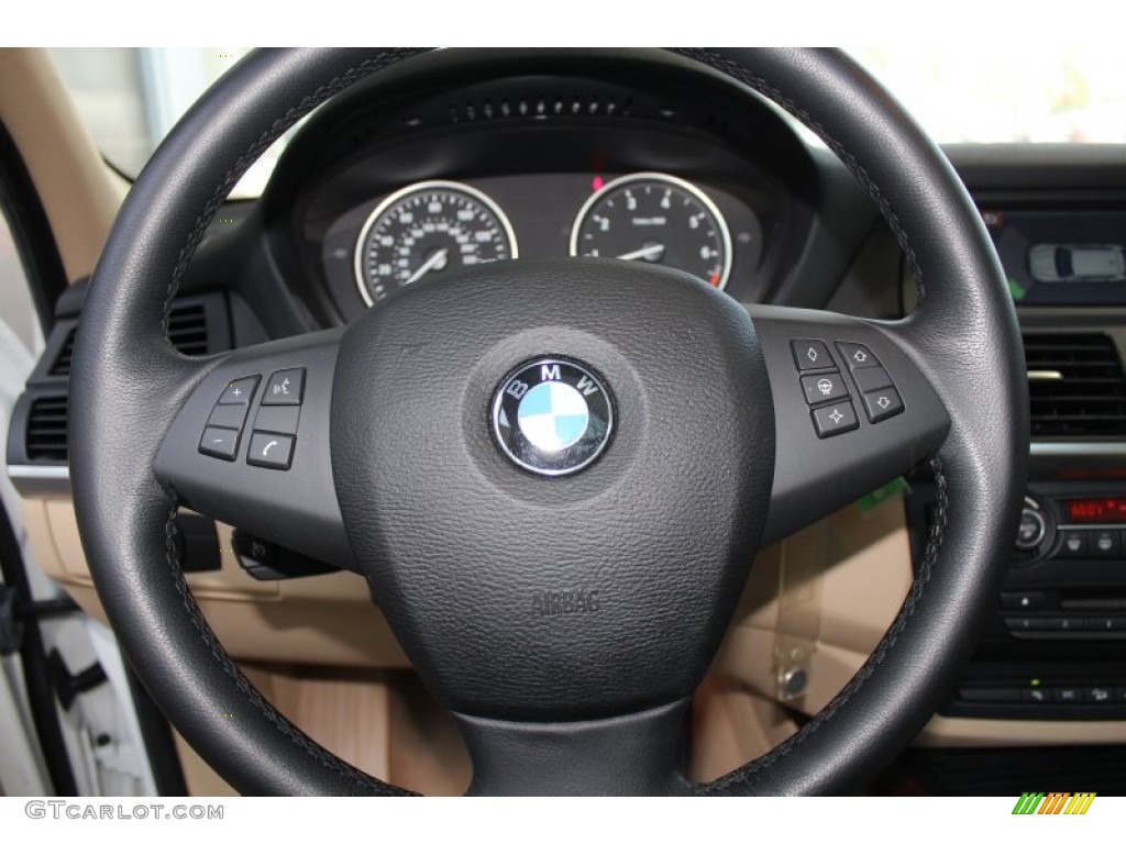 2007 BMW X5 4.8i Sand Beige Steering Wheel Photo #82915285