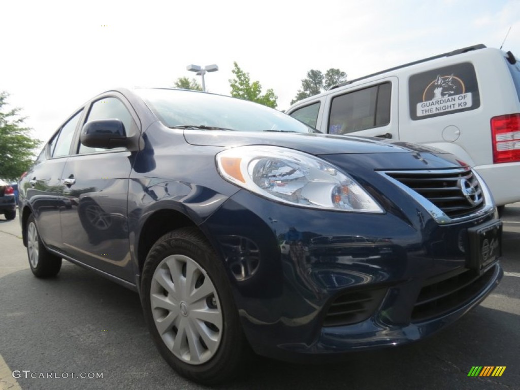 2012 Versa 1.6 S Sedan - Blue Onyx Metallic / Charcoal photo #4