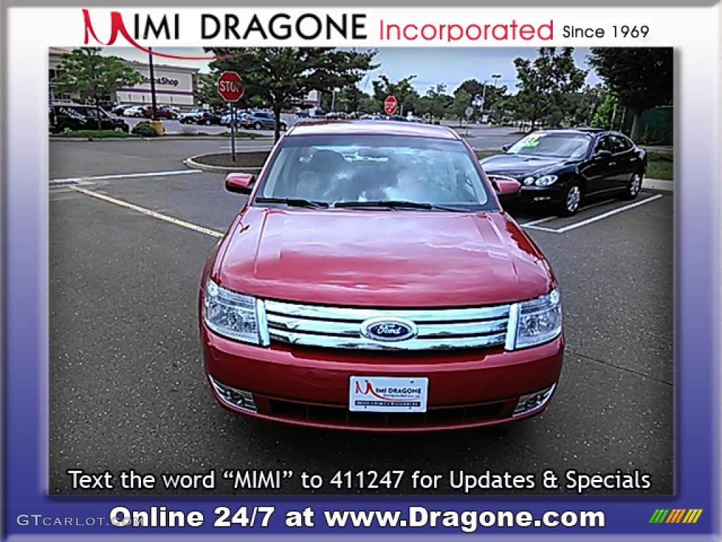 2009 Taurus SEL AWD - Sangria Red Metallic / Camel photo #3