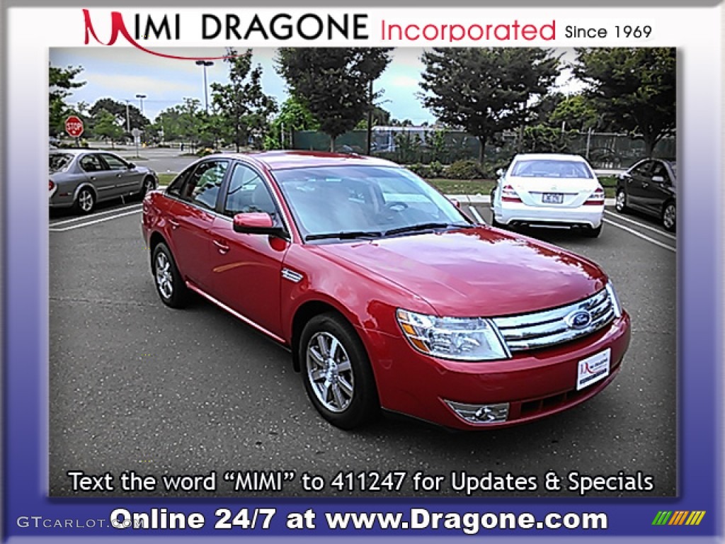 2009 Taurus SEL AWD - Sangria Red Metallic / Camel photo #4
