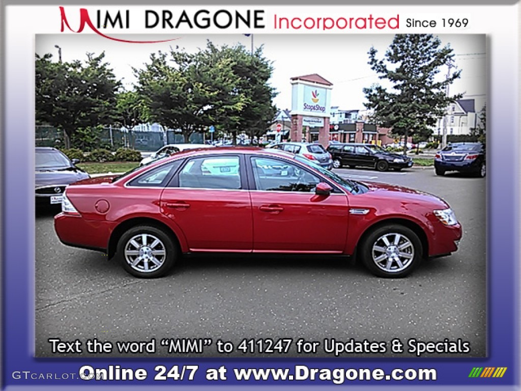 2009 Taurus SEL AWD - Sangria Red Metallic / Camel photo #5